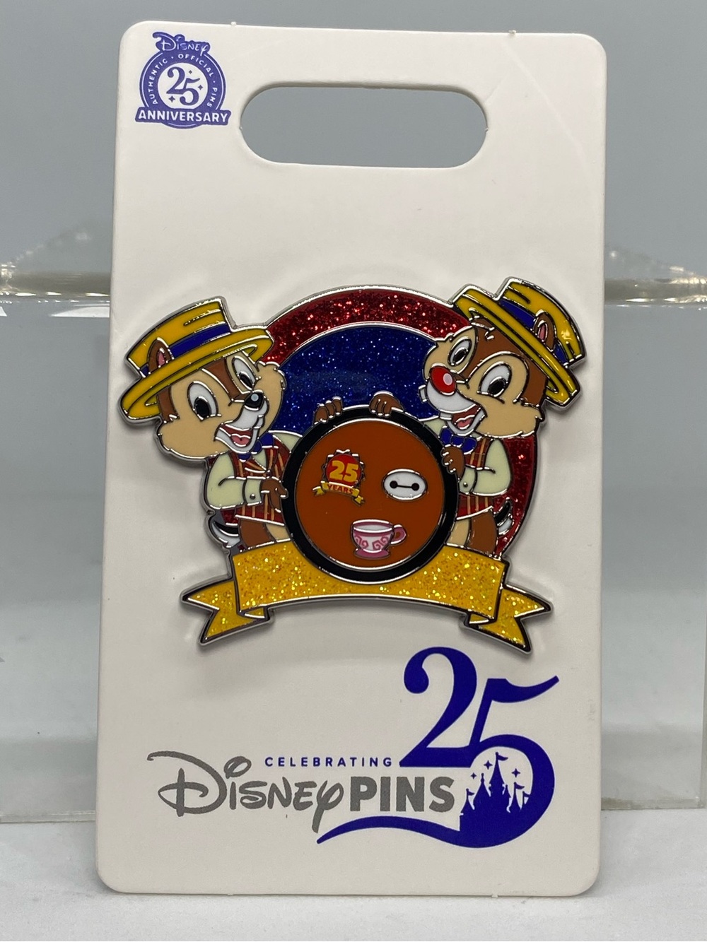 Disney Parks Chip & Dale Celebrating 25 Years of Pin Trading Baymax Teacups NEW